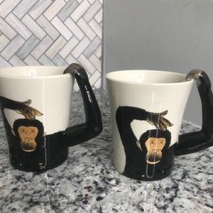 Pier 1 3D monkey coffee mugs